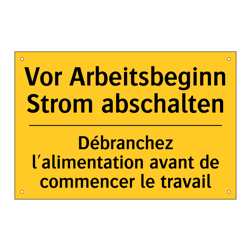 Vor Arbeitsbeginn Strom abschalten /.../ - Débranchez l'alimentation avant  /.../