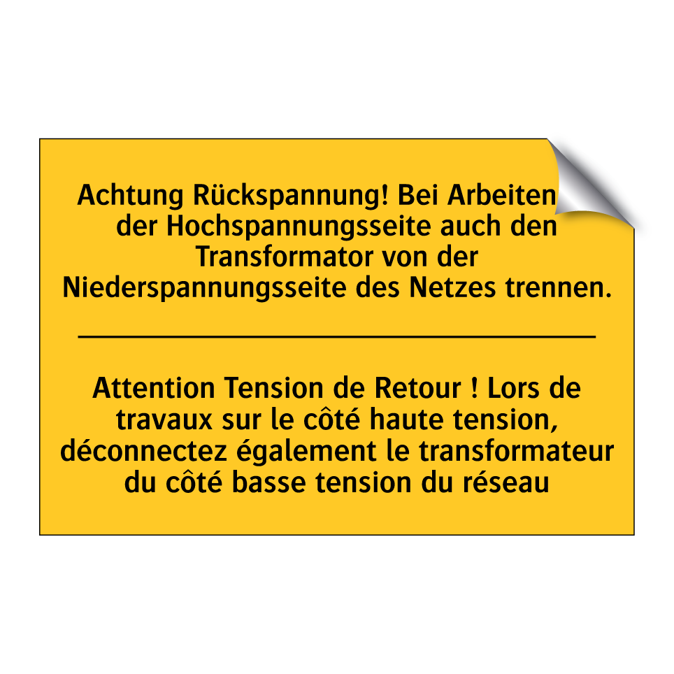 Achtung Rückspannung! Bei Arbeiten  /.../ - Attention Tension de Retour !  /.../