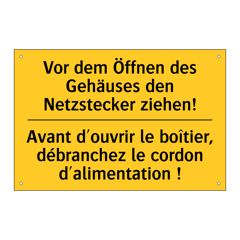 Vor dem Öffnen des Gehäuses den  /.../ - Avant d'ouvrir le boîtier, débranchez  /.../