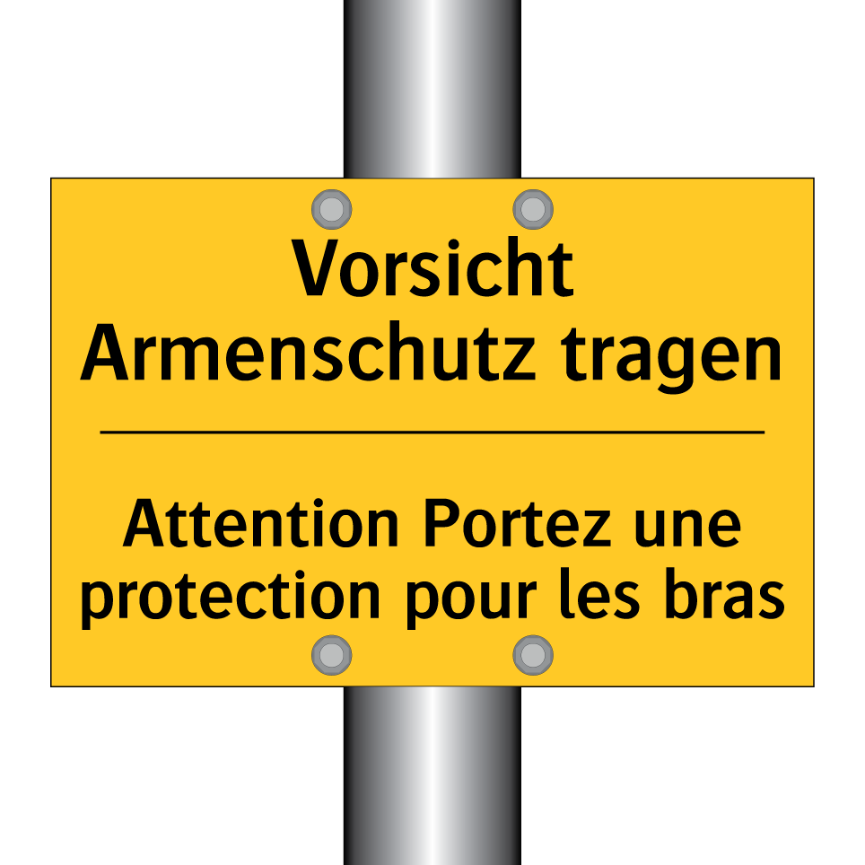 Vorsicht Armenschutz tragen - Attention Portez une protection  /.../