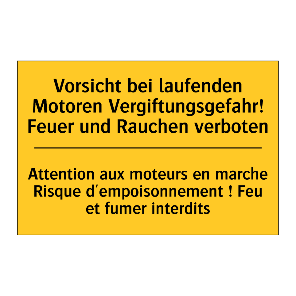 Vorsicht bei laufenden Motoren  /.../ - Attention aux moteurs en marche  /.../
