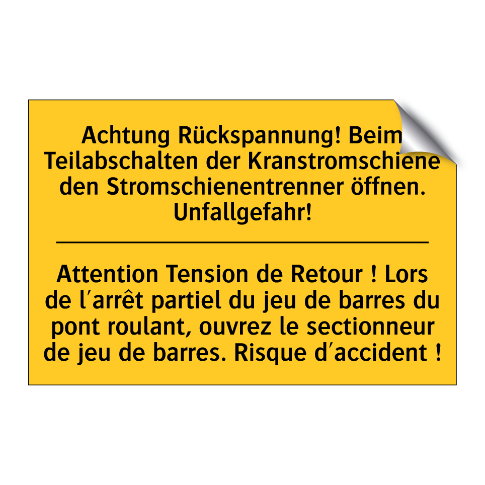 Achtung Rückspannung! Beim Teilabschalten  /.../ - Attention Tension de Retour !  /.../