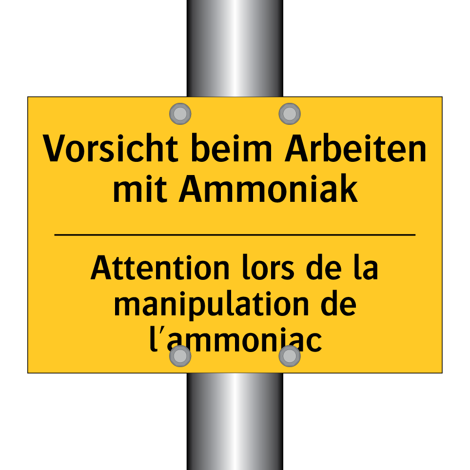 Vorsicht beim Arbeiten mit Ammoniak /.../ - Attention lors de la manipulation  /.../
