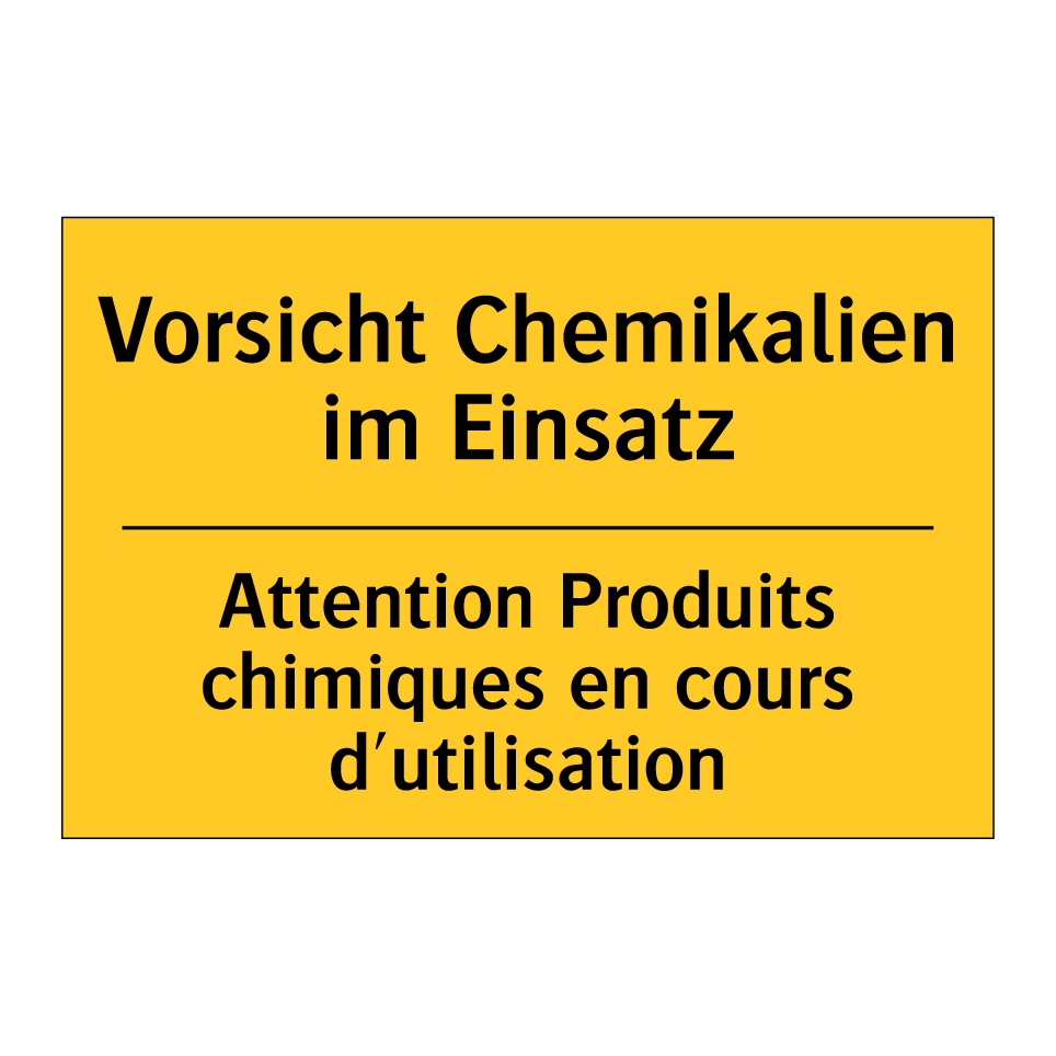 Vorsicht Chemikalien im Einsatz /.../ - Attention Produits chimiques en  /.../