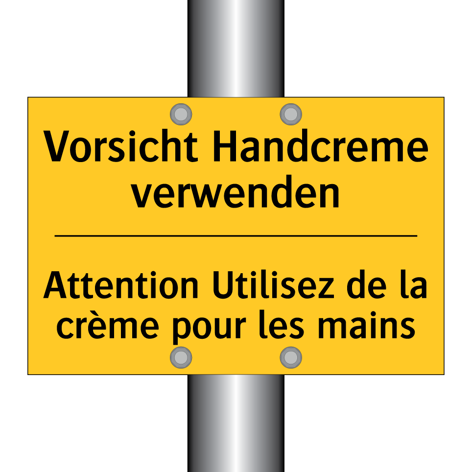 Vorsicht Handcreme verwenden - Attention Utilisez de la crème  /.../