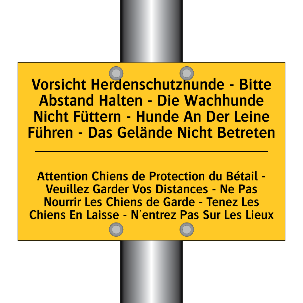 Vorsicht Herdenschutzhunde - Bitte  /.../ - Attention Chiens de Protection  /.../