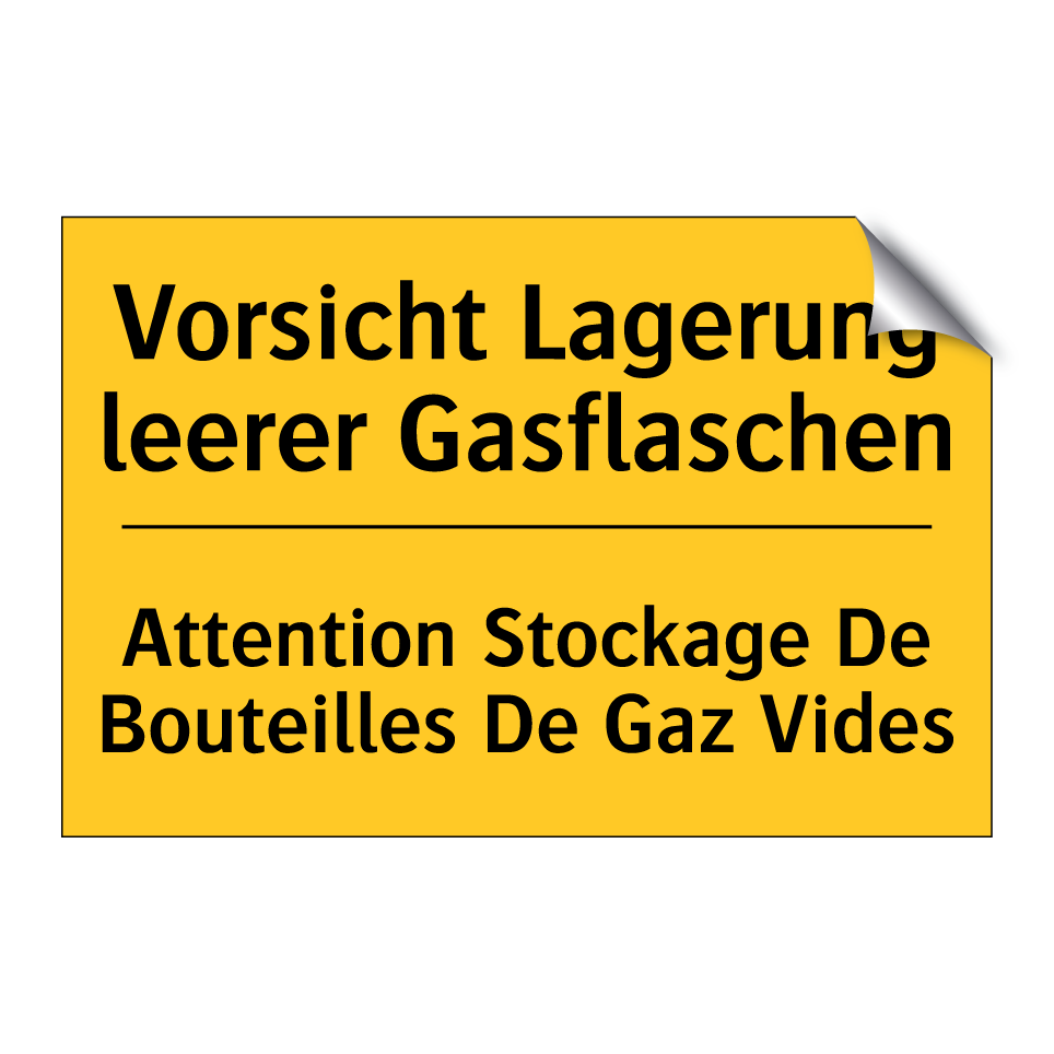 Vorsicht Lagerung leerer Gasflaschen /.../ - Attention Stockage De Bouteilles  /.../