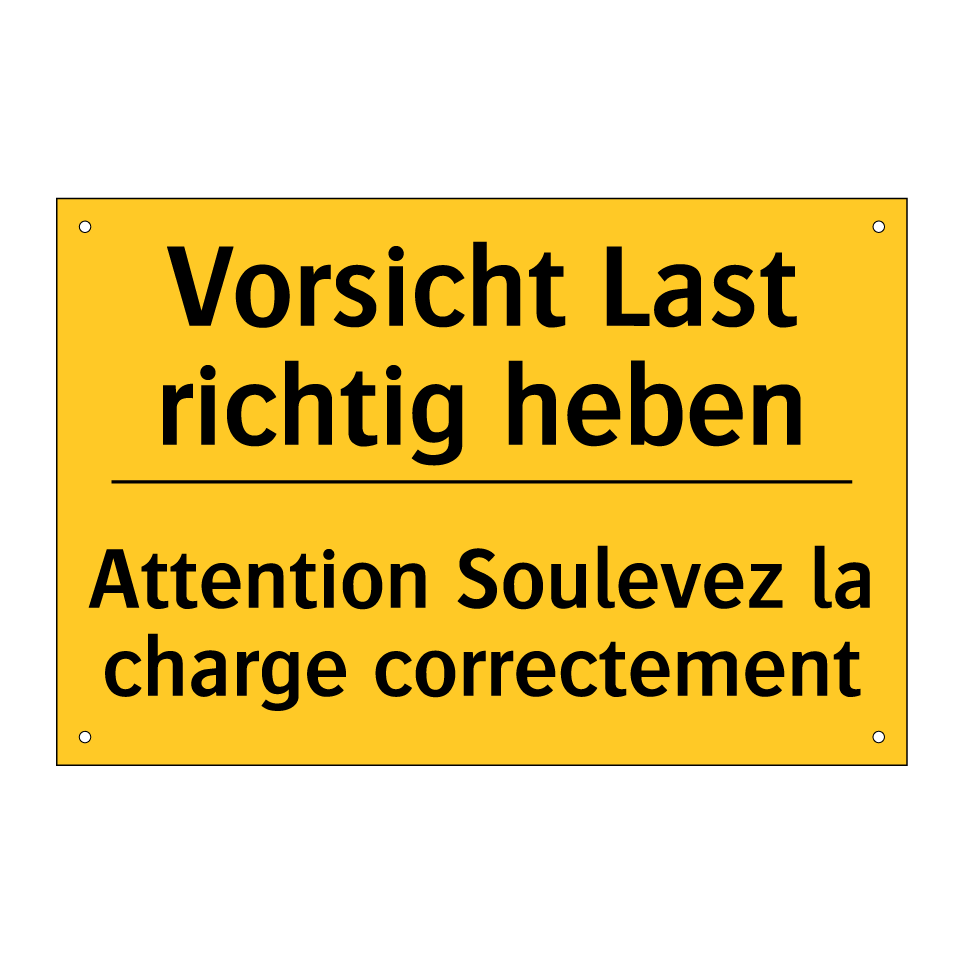 Vorsicht Last richtig heben - Attention Soulevez la charge correctement /.../