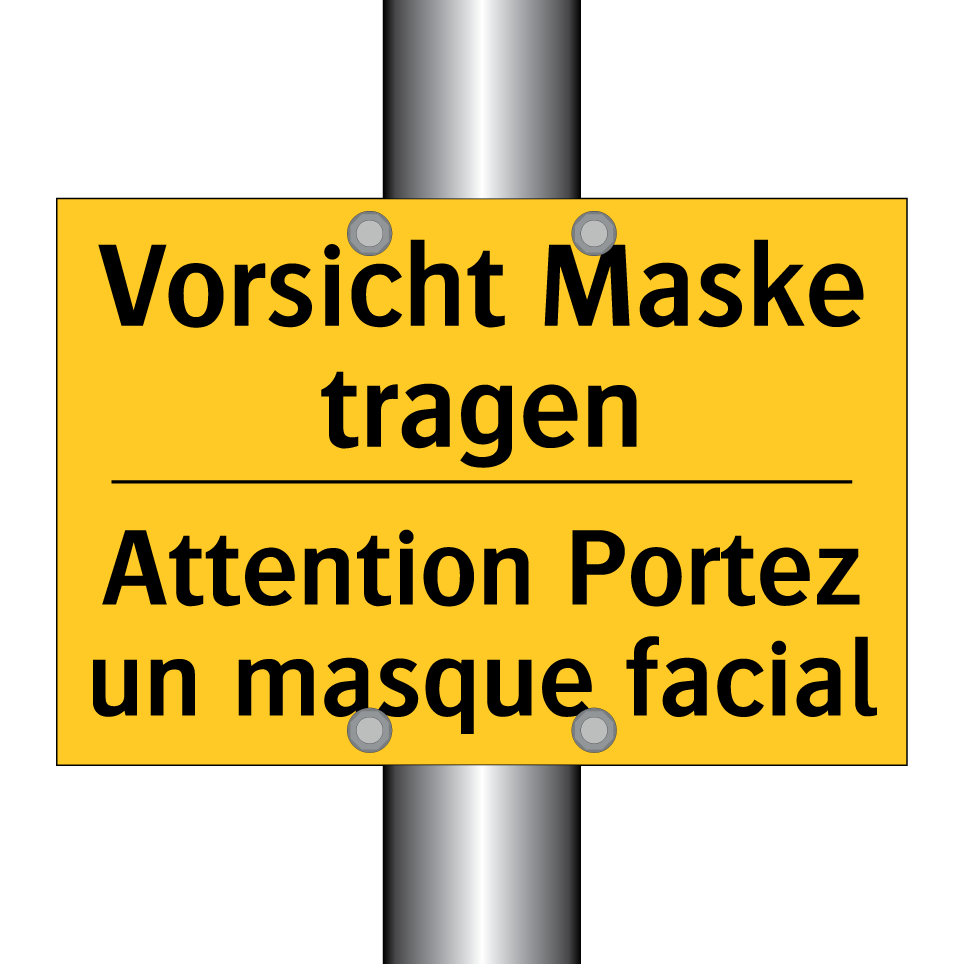 Vorsicht Maske tragen - Attention Portez un masque facial /.../