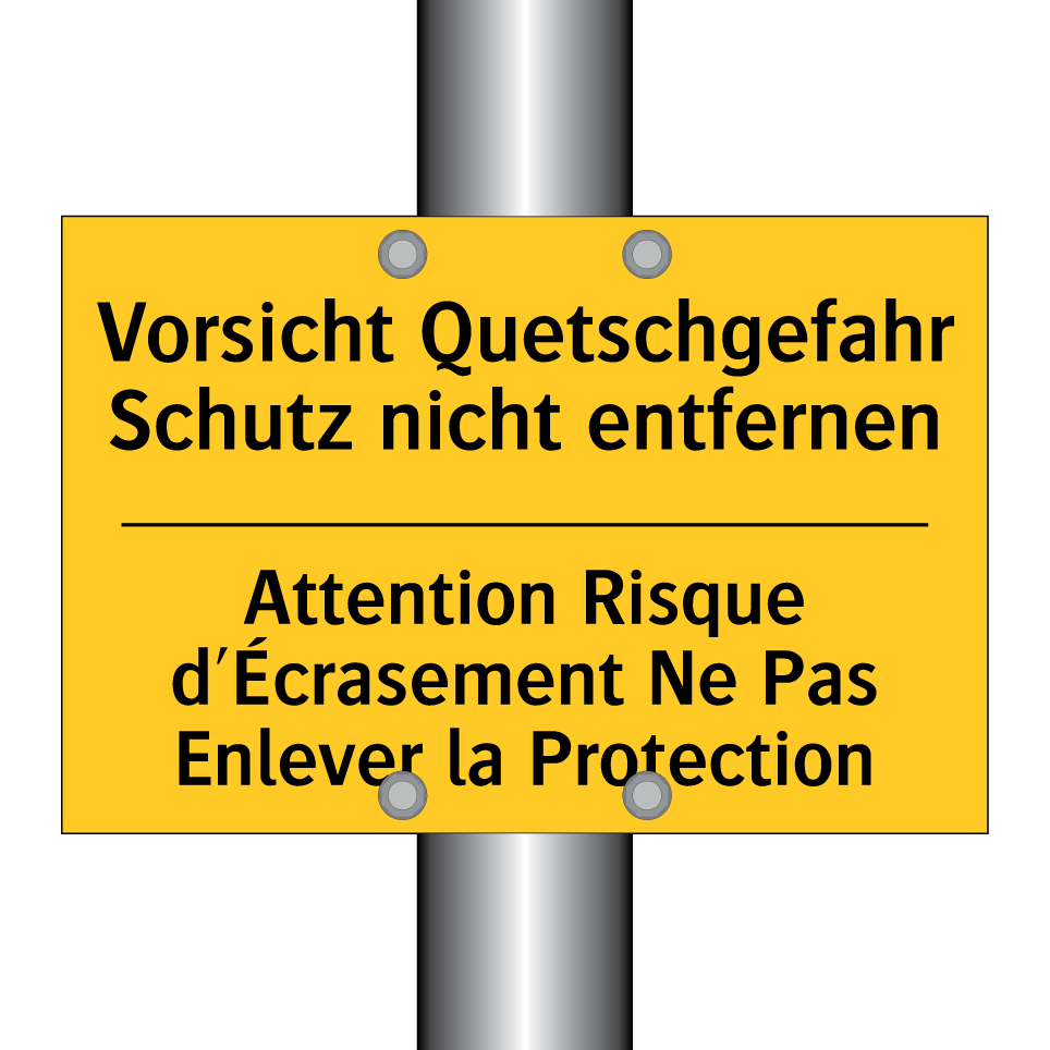 Vorsicht Quetschgefahr Schutz  /.../ - Attention Risque d'Écrasement  /.../
