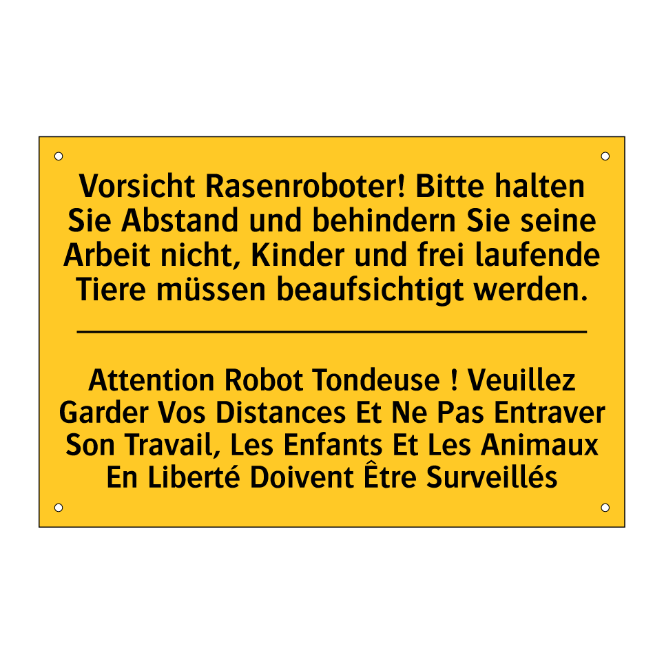 Vorsicht Rasenroboter! Bitte halten  /.../ - Attention Robot Tondeuse ! Veuillez  /.../