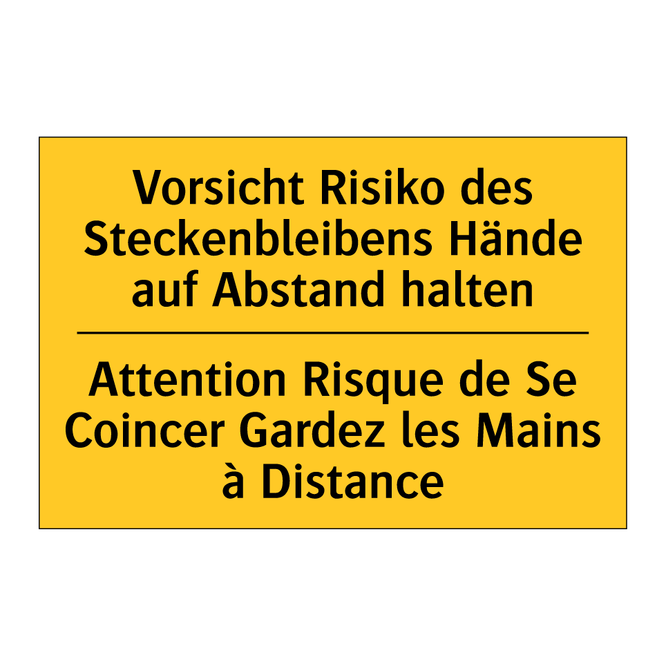 Vorsicht Risiko des Steckenbleibens  /.../ - Attention Risque de Se Coincer  /.../