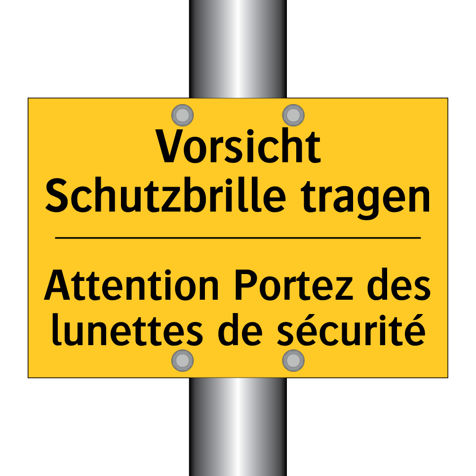 Vorsicht Schutzbrille tragen - Attention Portez des lunettes  /.../