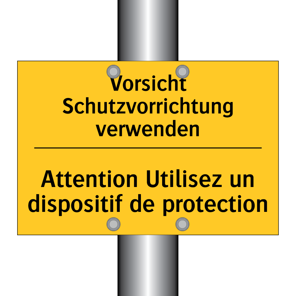 Vorsicht Schutzvorrichtung verwenden /.../ - Attention Utilisez un dispositif  /.../