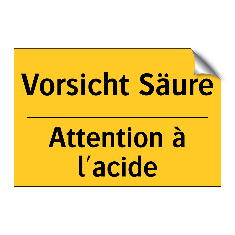 Vorsicht Säure - Attention à l'acide