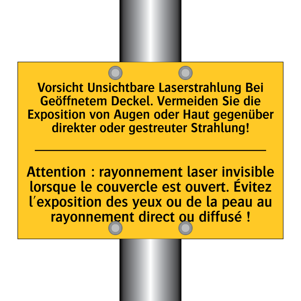 Vorsicht Unsichtbare Laserstrahlung  /.../ - Attention : rayonnement laser  /.../