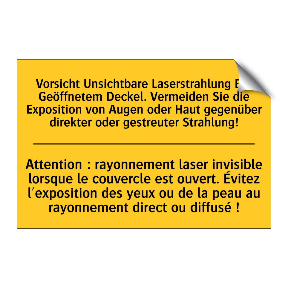 Vorsicht Unsichtbare Laserstrahlung  /.../ - Attention : rayonnement laser  /.../