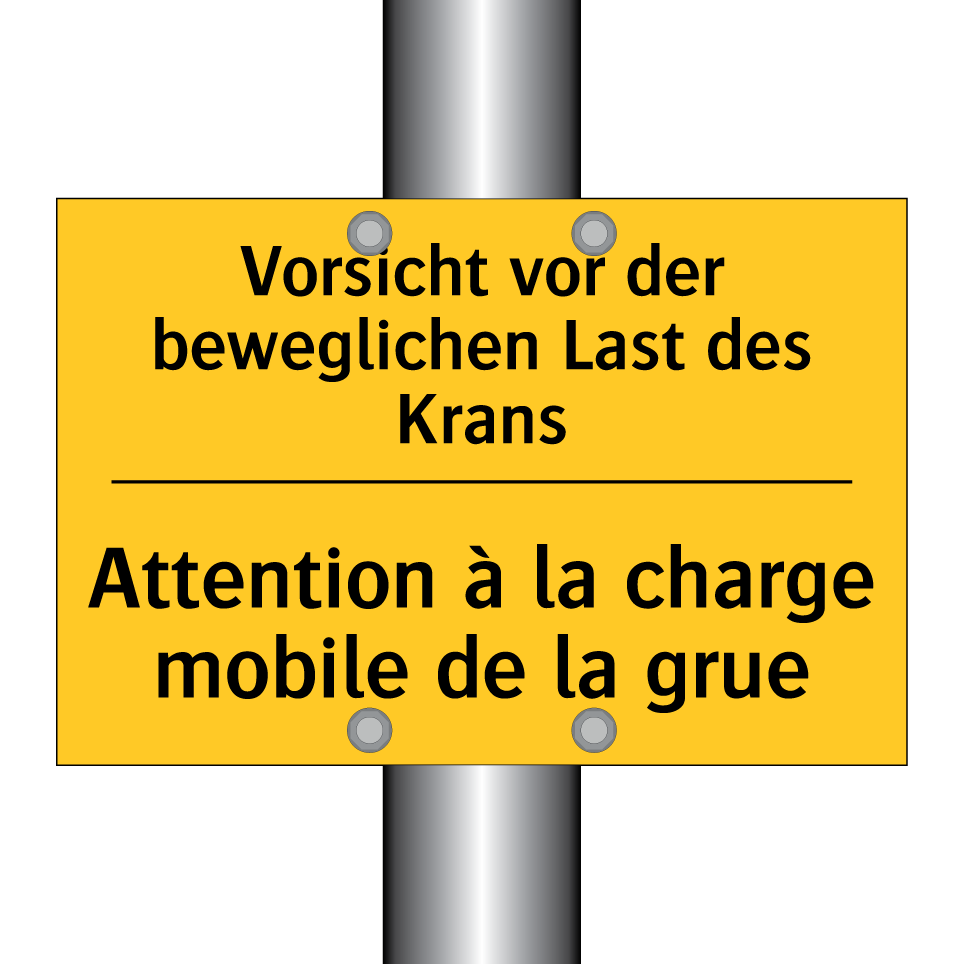 Vorsicht vor der beweglichen Last  /.../ - Attention à la charge mobile de  /.../