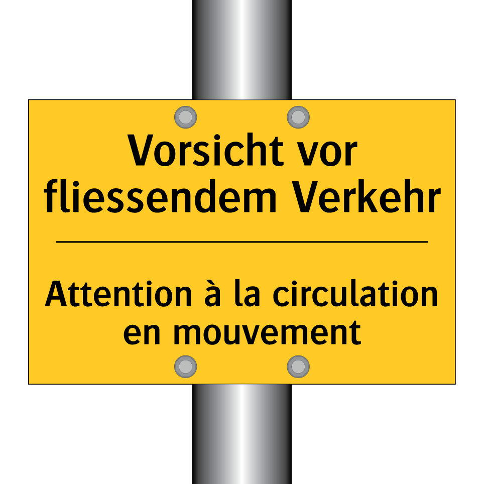 Vorsicht vor fliessendem Verkehr /.../ - Attention à la circulation en  /.../
