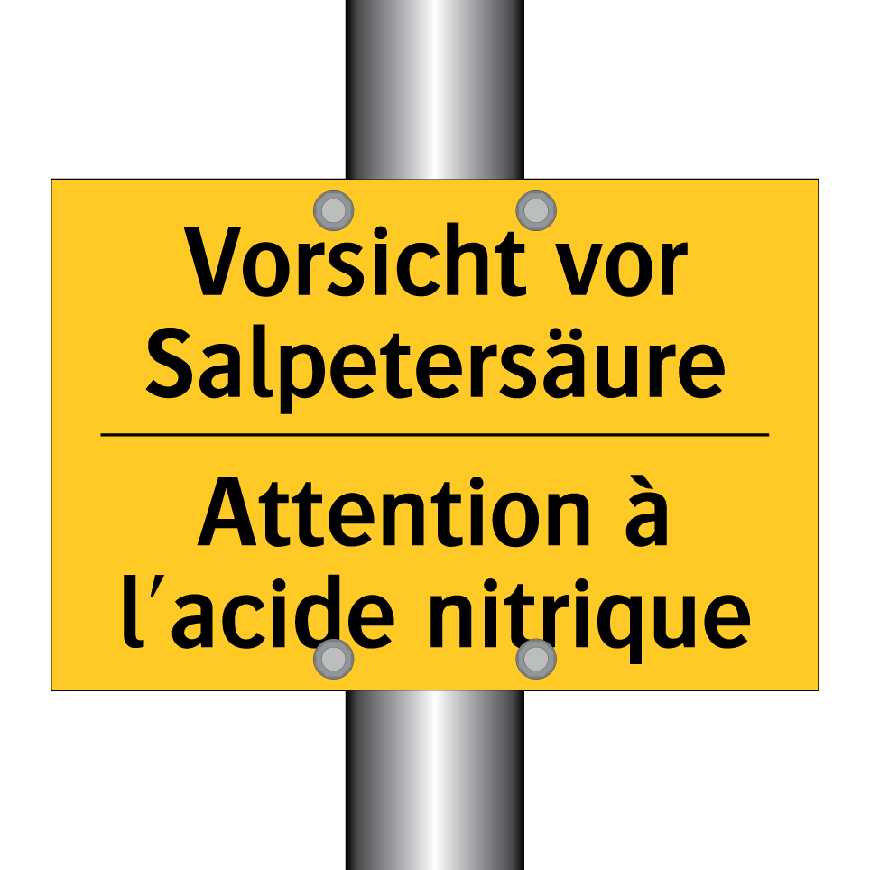 Vorsicht vor Salpetersäure - Attention à l'acide nitrique