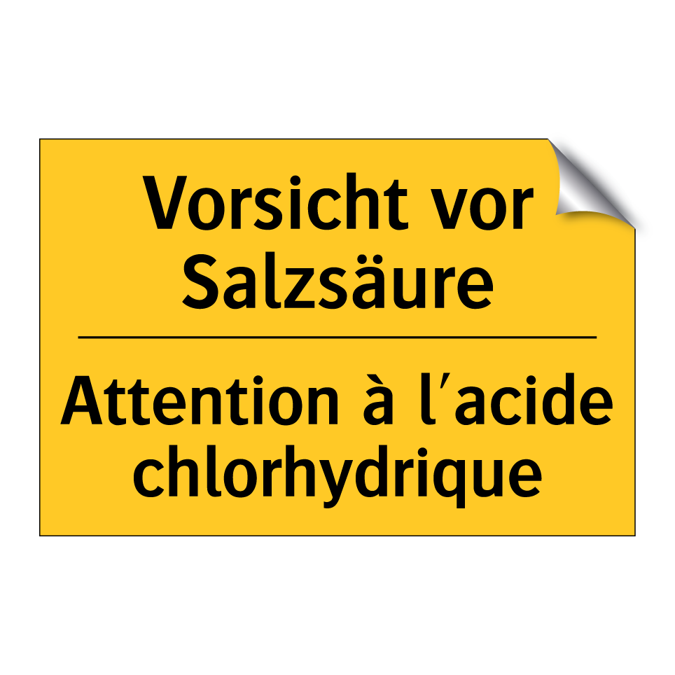 Vorsicht vor Salzsäure - Attention à l'acide chlorhydrique /.../