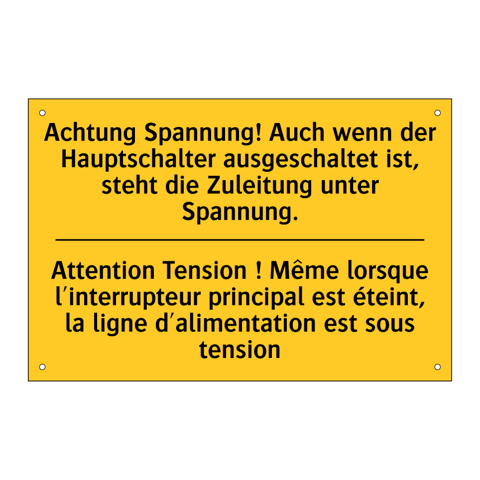 Achtung Spannung! Auch wenn der  /.../ - Attention Tension ! Même lorsque  /.../