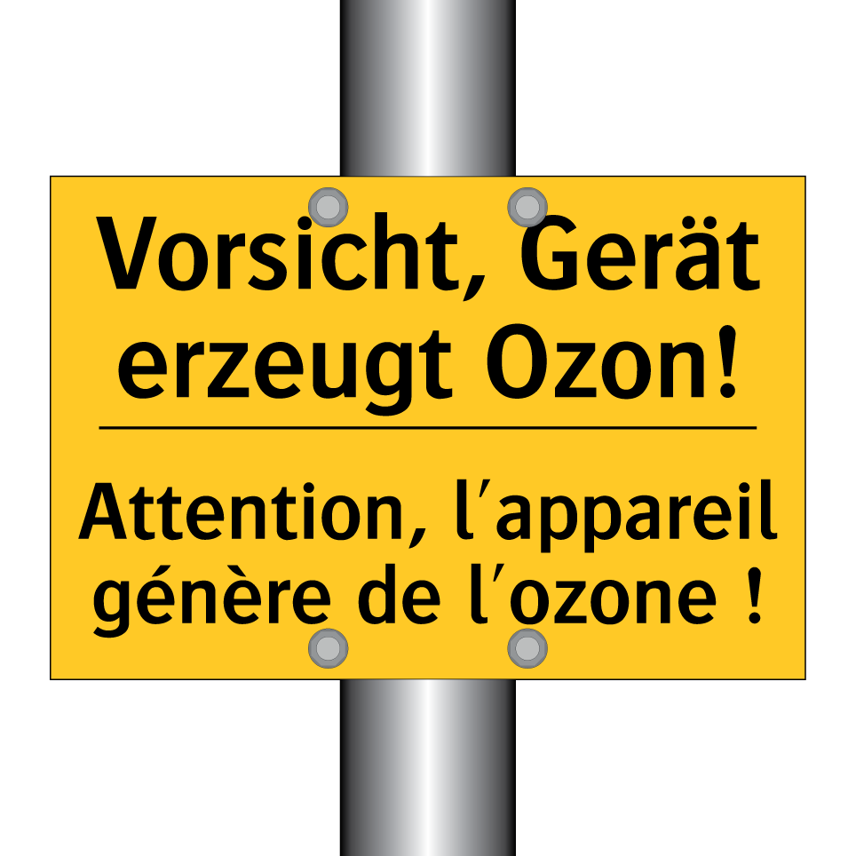 Vorsicht, Gerät erzeugt Ozon! - Attention, l'appareil génère de  /.../