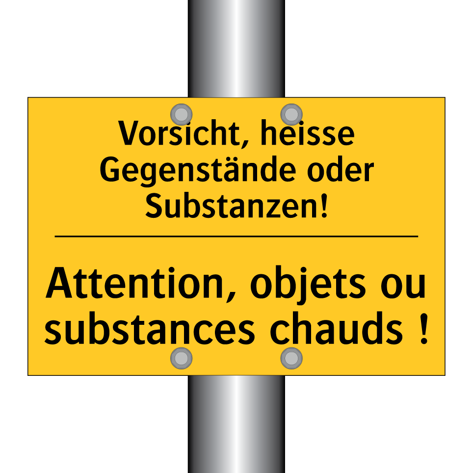 Vorsicht, heisse Gegenstände oder  /.../ - Attention, objets ou substances  /.../