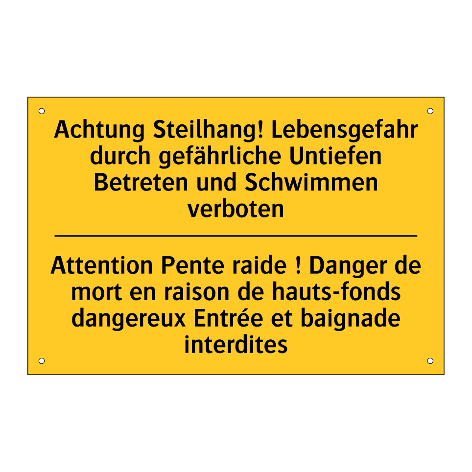 Achtung Steilhang! Lebensgefahr  /.../ - Attention Pente raide ! Danger  /.../
