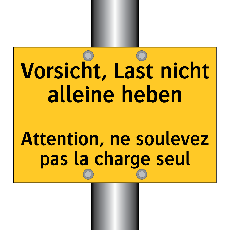 Vorsicht, Last nicht alleine heben /.../ - Attention, ne soulevez pas la  /.../