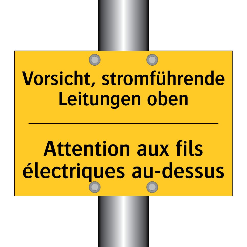 Vorsicht, stromführende Leitungen  /.../ - Attention aux fils électriques  /.../