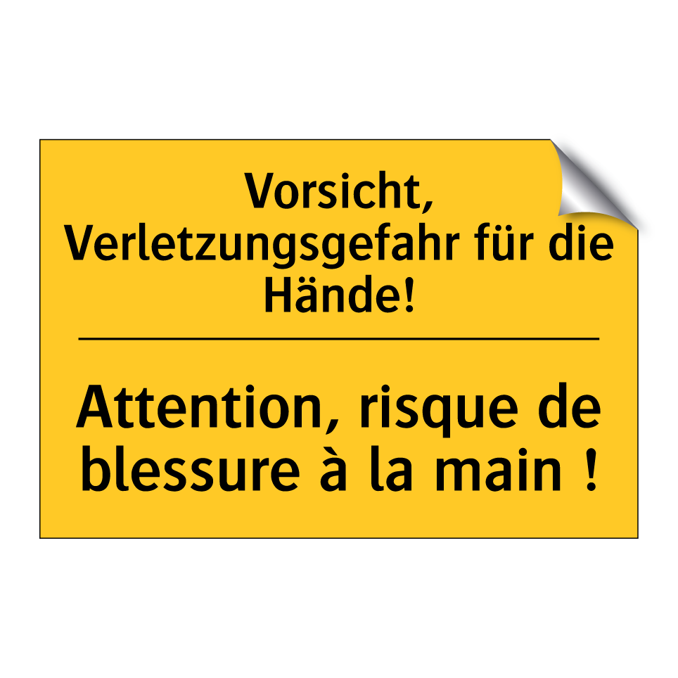 Vorsicht, Verletzungsgefahr für  /.../ - Attention, risque de blessure  /.../