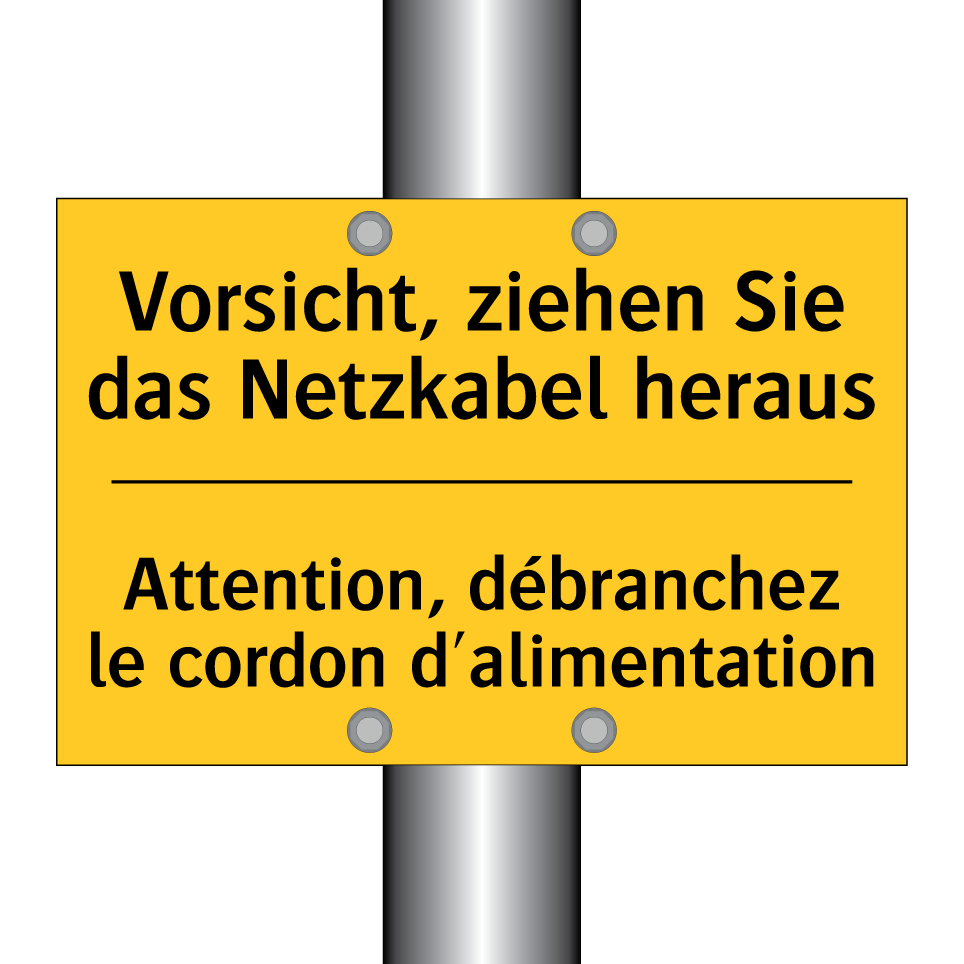 Vorsicht, ziehen Sie das Netzkabel  /.../ - Attention, débranchez le cordon  /.../