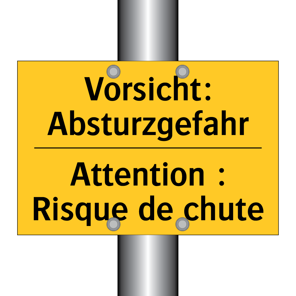 Vorsicht: Absturzgefahr - Attention : Risque de chute