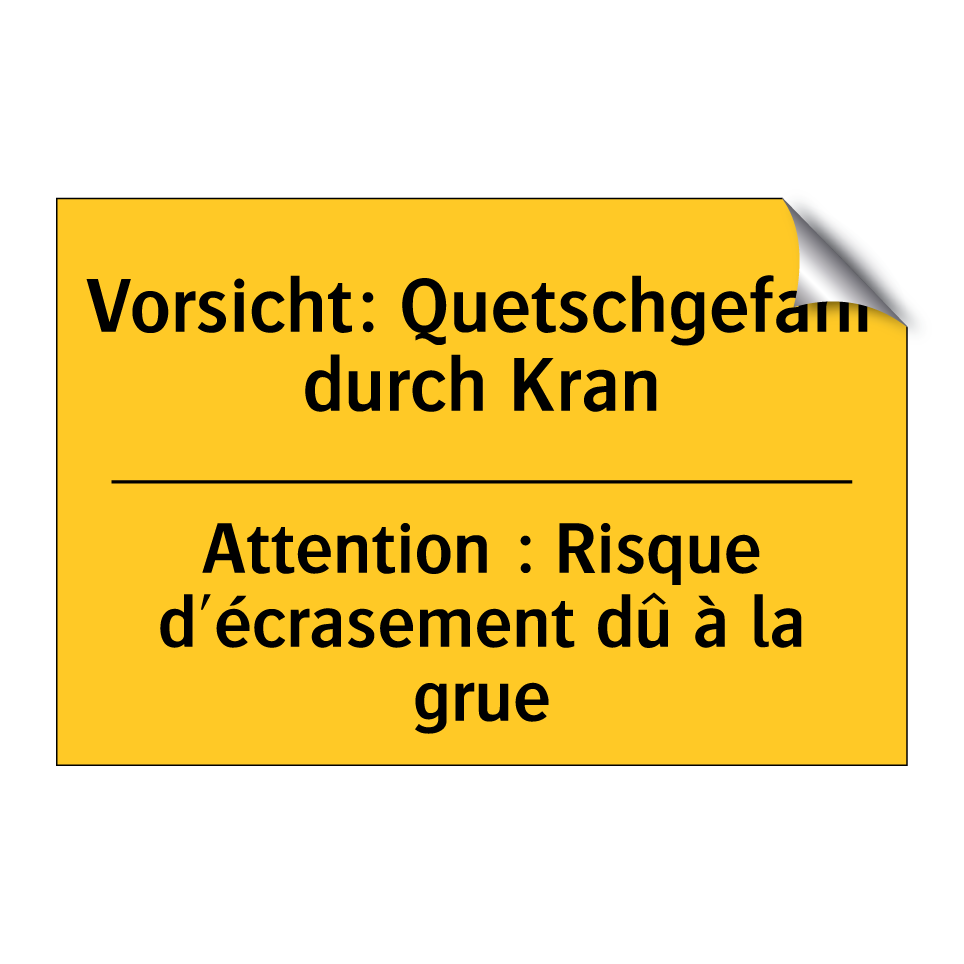 Vorsicht: Quetschgefahr durch  /.../ - Attention : Risque d'écrasement  /.../