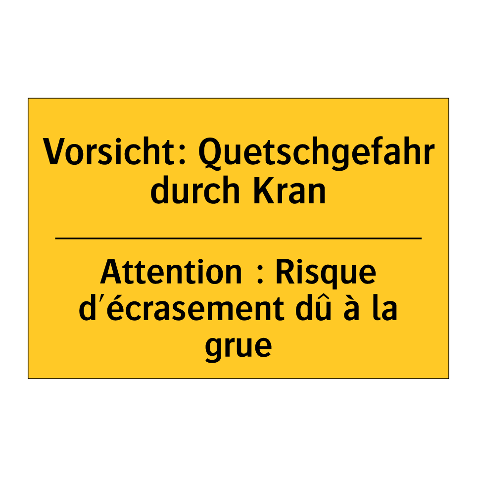 Vorsicht: Quetschgefahr durch  /.../ - Attention : Risque d'écrasement  /.../