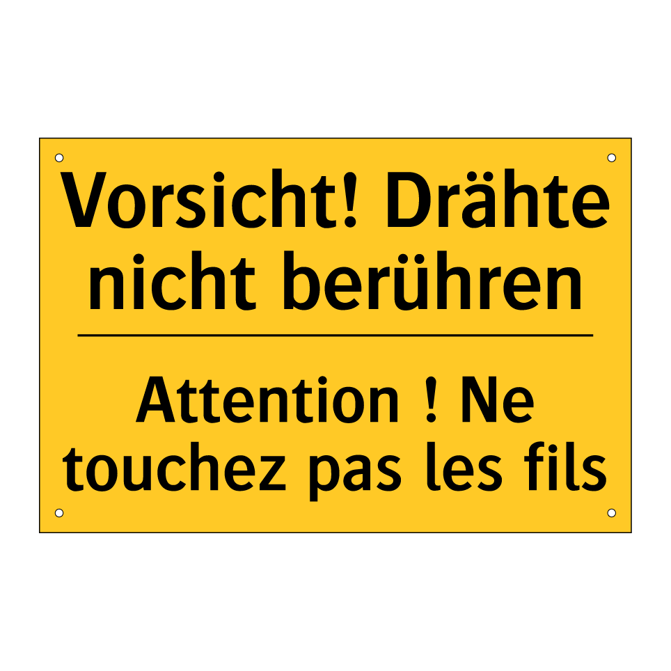 Vorsicht! Drähte nicht berühren /.../ - Attention ! Ne touchez pas les  /.../