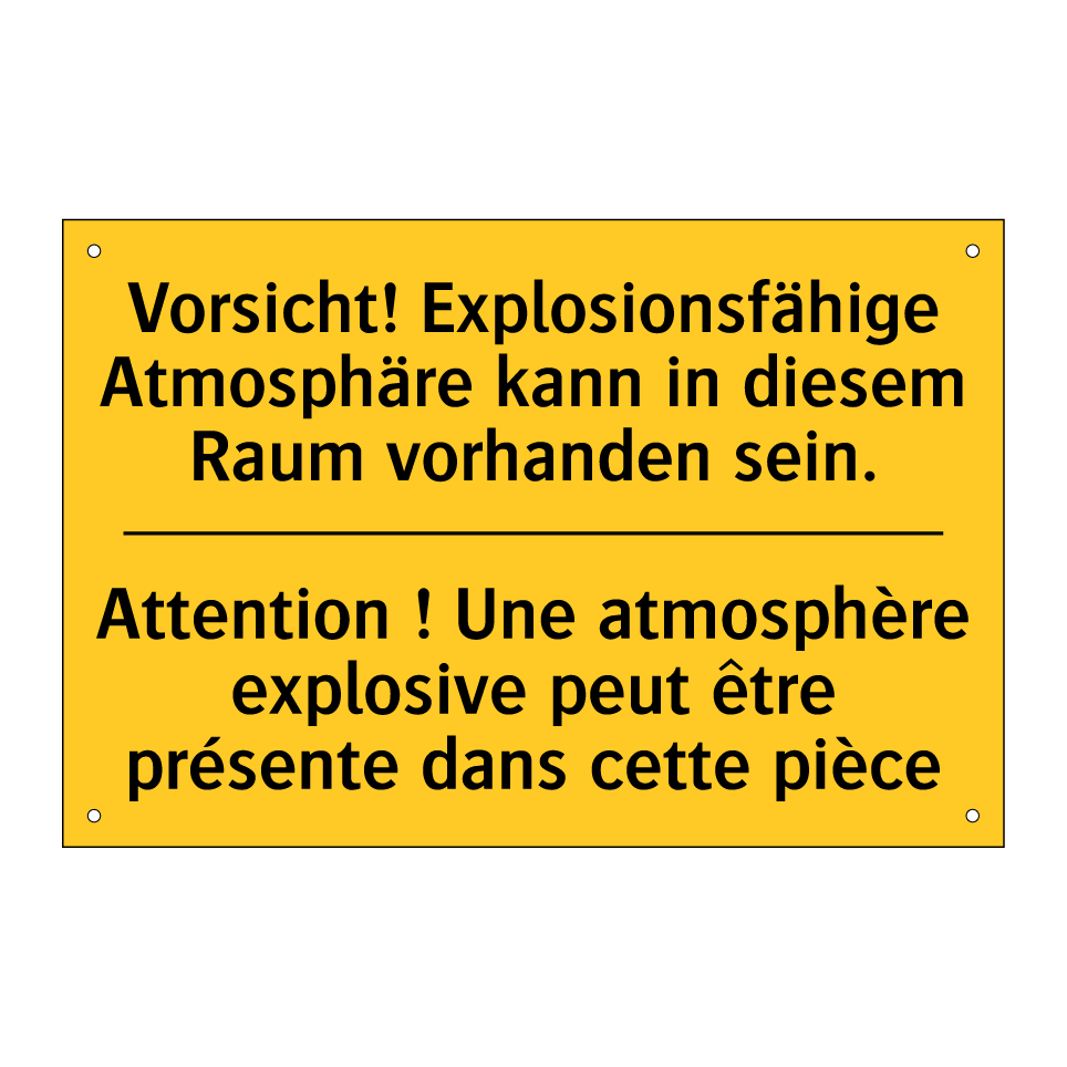Vorsicht! Explosionsfähige Atmosphäre  /.../ - Attention ! Une atmosphère explosive  /.../