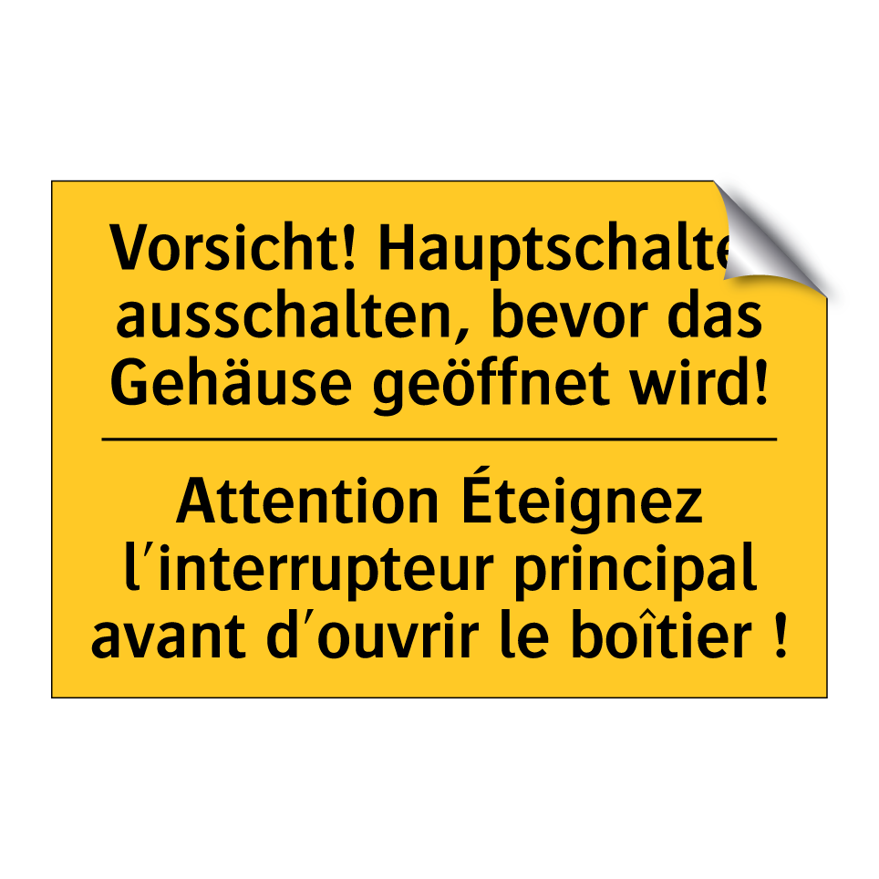 Vorsicht! Hauptschalter ausschalten,  /.../ - Attention Éteignez l'interrupteur  /.../