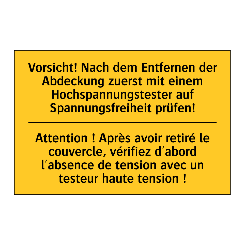 Vorsicht! Nach dem Entfernen der  /.../ - Attention ! Après avoir retiré  /.../