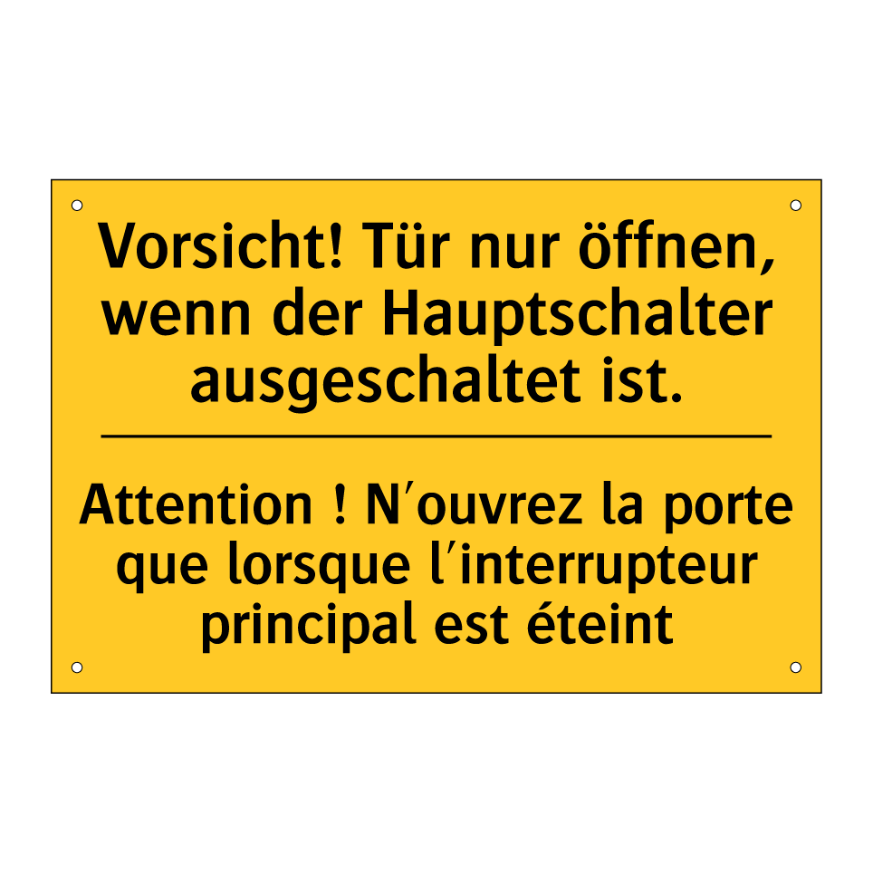 Vorsicht! Tür nur öffnen, wenn  /.../ - Attention ! N'ouvrez la porte  /.../