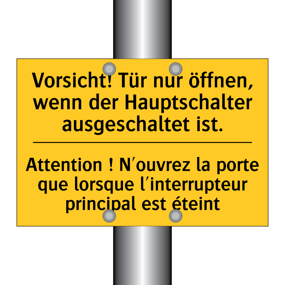 Vorsicht! Tür nur öffnen, wenn  /.../ - Attention ! N'ouvrez la porte  /.../