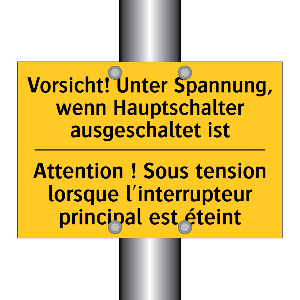 Vorsicht! Unter Spannung, wenn  /.../ - Attention ! Sous tension lorsque  /.../