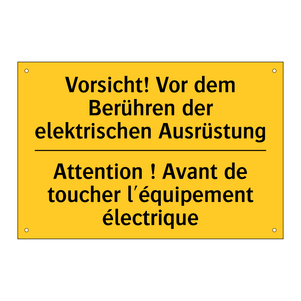 Vorsicht! Vor dem Berühren der  /.../ - Attention ! Avant de toucher l'équipement  /.../