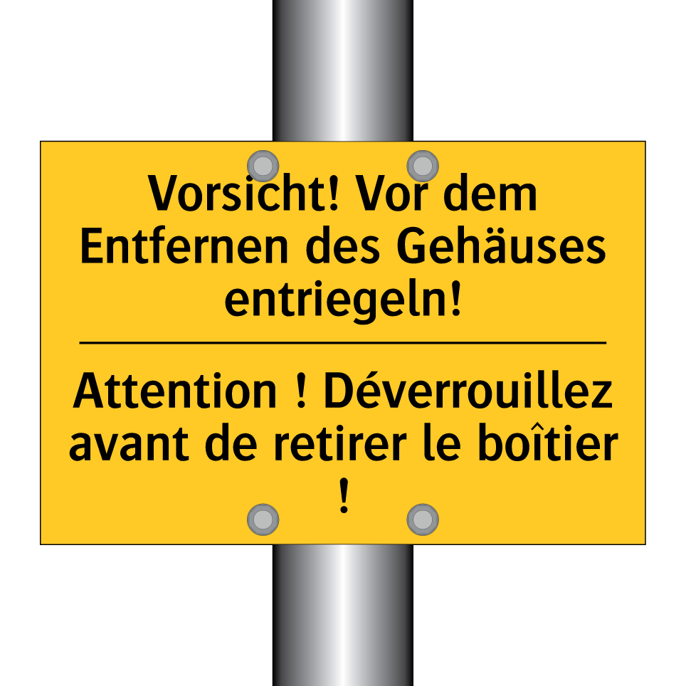 Vorsicht! Vor dem Entfernen des  /.../ - Attention ! Déverrouillez avant  /.../