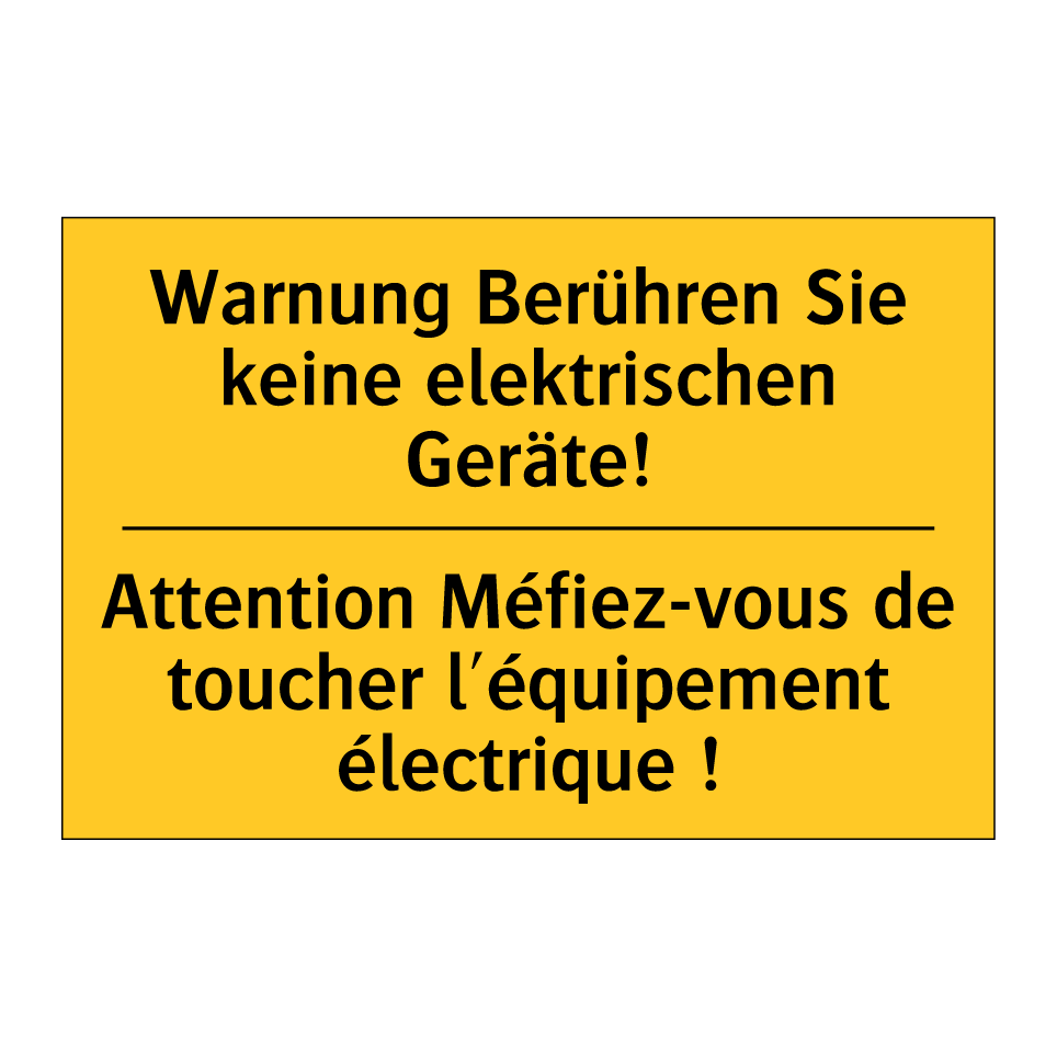 Warnung Berühren Sie keine elektrischen  /.../ - Attention Méfiez-vous de toucher  /.../