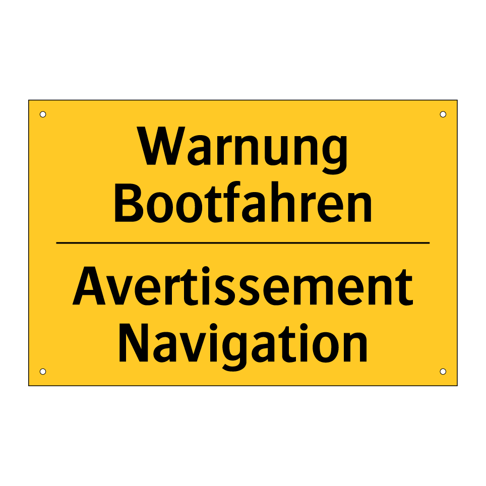Warnung Bootfahren - Avertissement Navigation