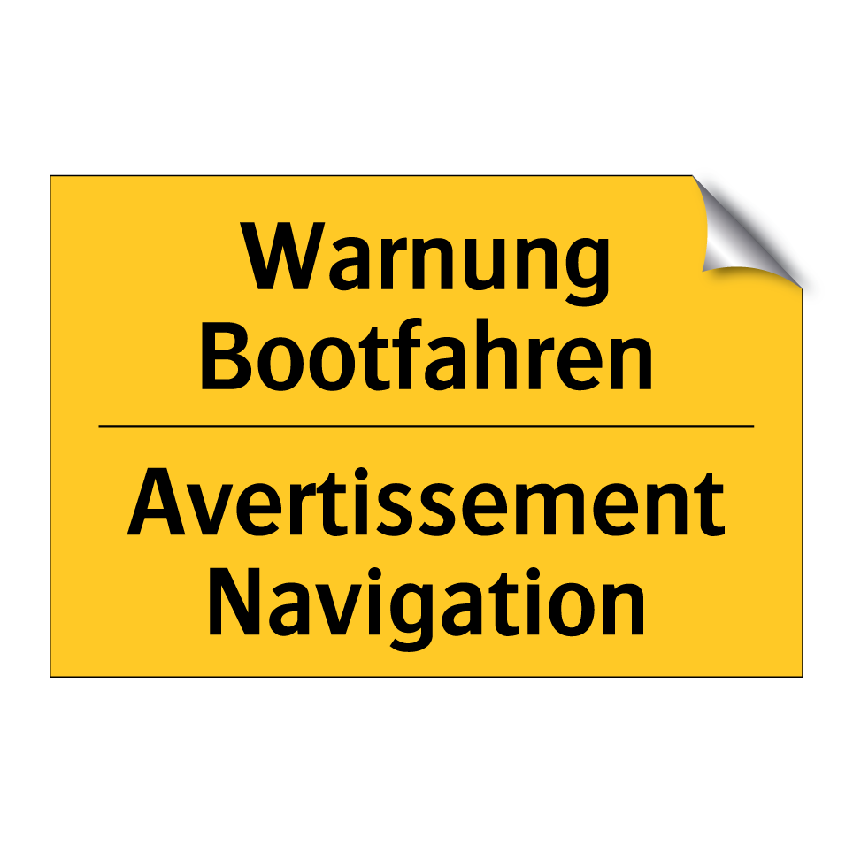 Warnung Bootfahren - Avertissement Navigation
