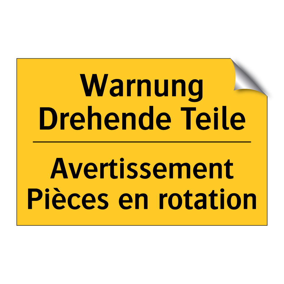 Warnung Drehende Teile - Avertissement Pièces en rotation /.../