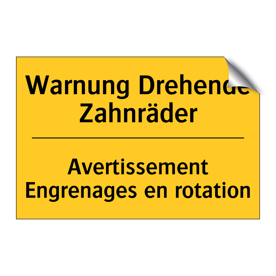 Warnung Drehende Zahnräder - Avertissement Engrenages en rotation /.../